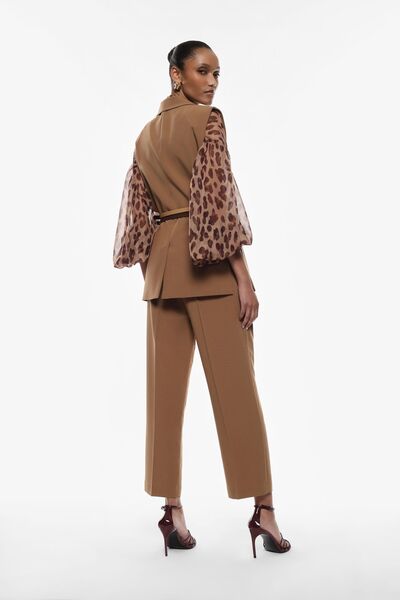 Camel Tailored Trousers with Clean Lines