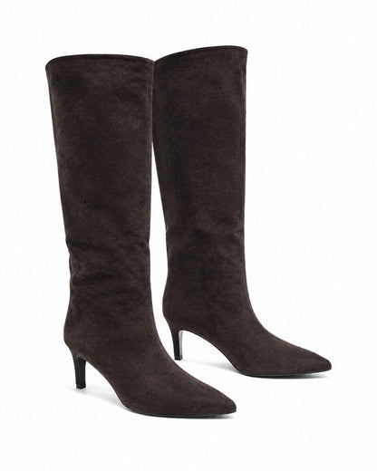 Knee High Boot Suede COFFEE