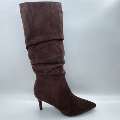 Chocolate Suede Knee-High Slouch Boot