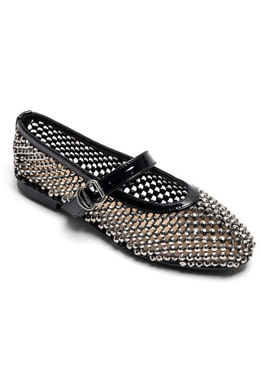 Mary Jane Shoe Strass NERO