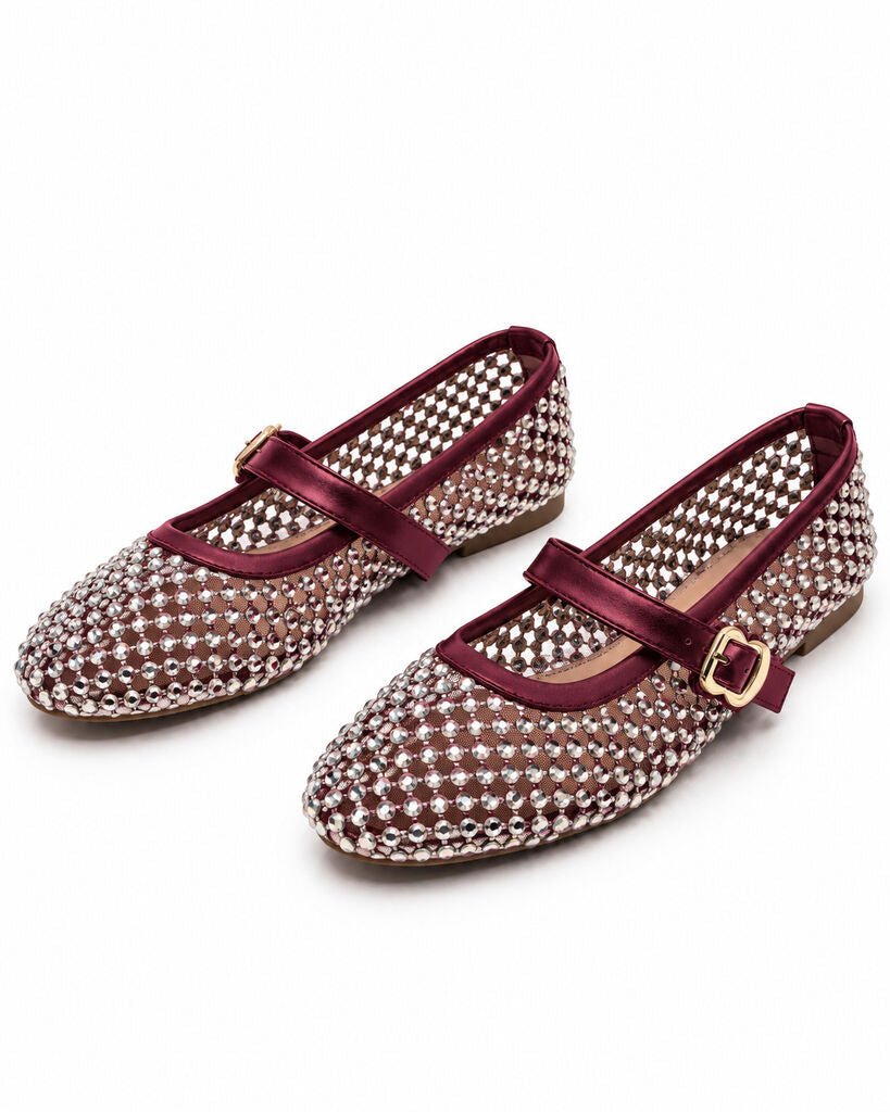 Mary Jane Shoe Strass WINE