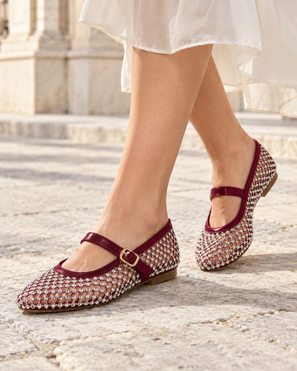 Mary Jane Shoe Strass WINE