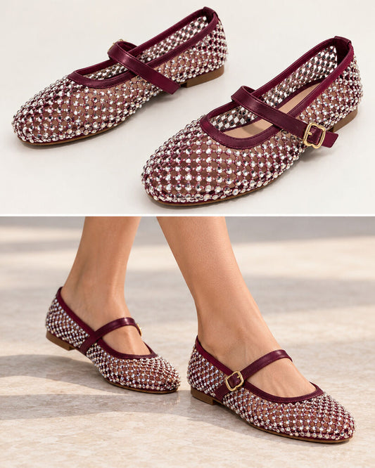 Mary Jane Shoe Strass WINE