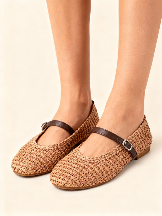 Mary Jane Shoe Intreccio CAMEL