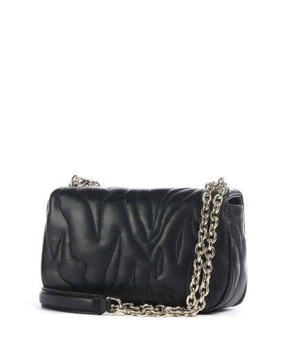 Black Quilted Crossbody Bag with Chain Strap