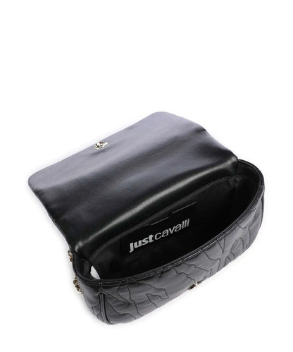 Black Quilted Crossbody Bag with Chain Strap