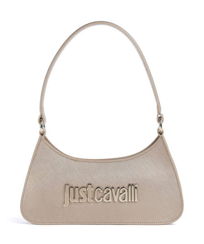 Beige Logo Embossed Shoulder Bag