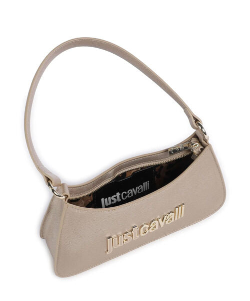 Beige Logo Embossed Shoulder Bag