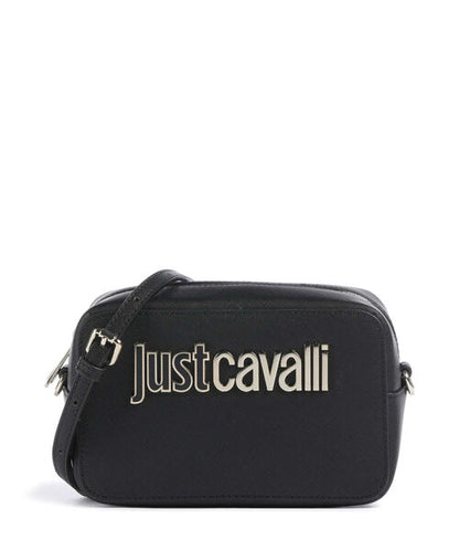 Black Logo Crossbody Bag with Adjustable Strap