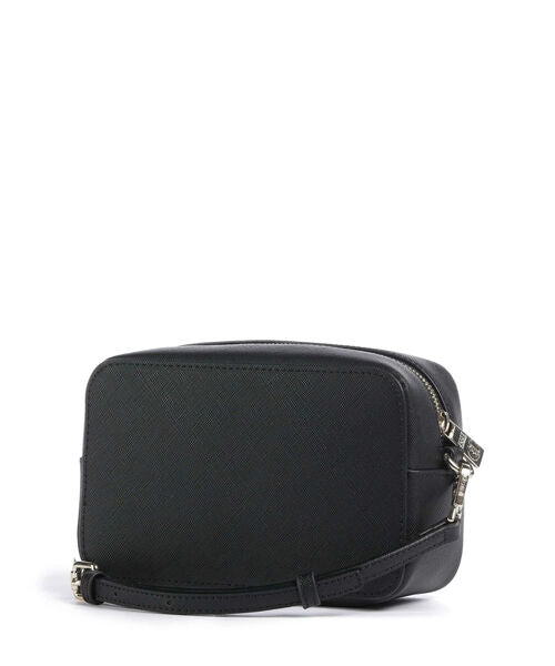 Black Logo Crossbody Bag with Adjustable Strap