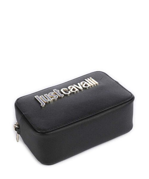 Black Logo Crossbody Bag with Adjustable Strap