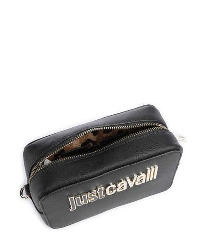 Black Logo Crossbody Bag with Adjustable Strap