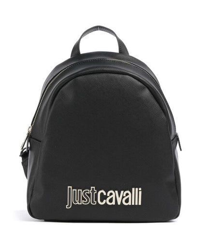 Black Logo Backpack with Zipper Closure