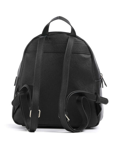 Black Logo Backpack with Zipper Closure