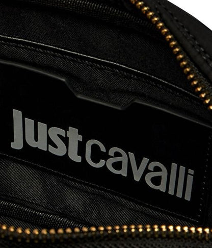 Black Quilted Crossbody Bag with Logo Accent