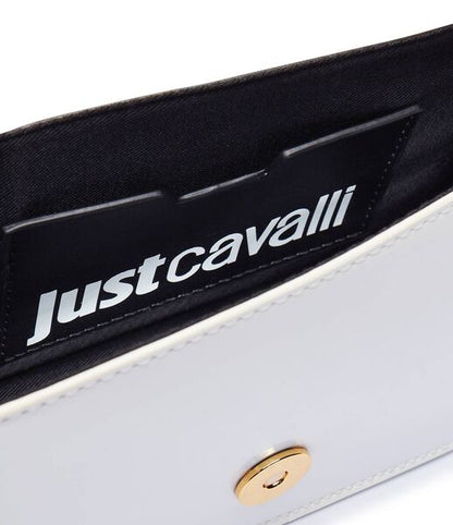 White Structured Shoulder Bag with Gold Chain Handle