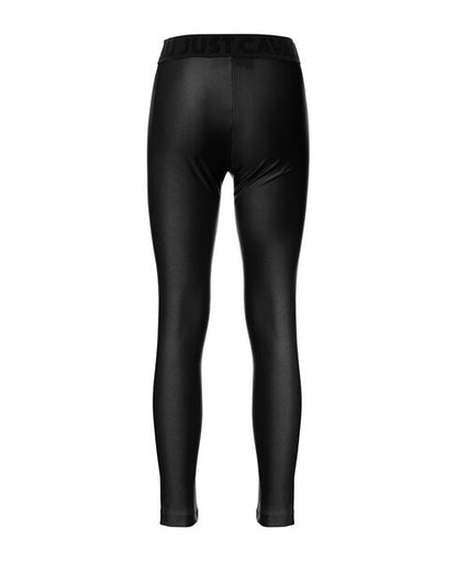 Black Glossy Leggings with Elastic Waistband