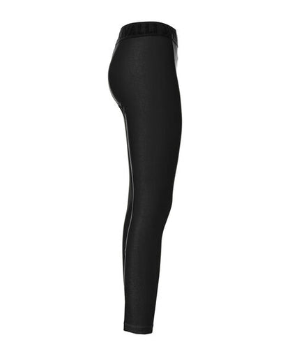 Black Glossy Leggings with Elastic Waistband