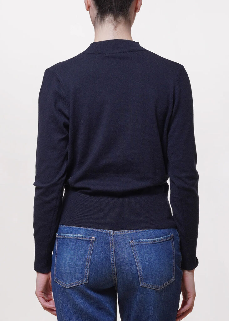 Black Knit Top with Cutout Detail