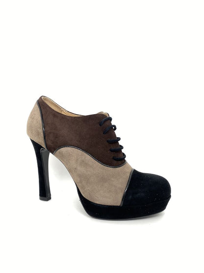 Colorblock Suede Platform Heels
