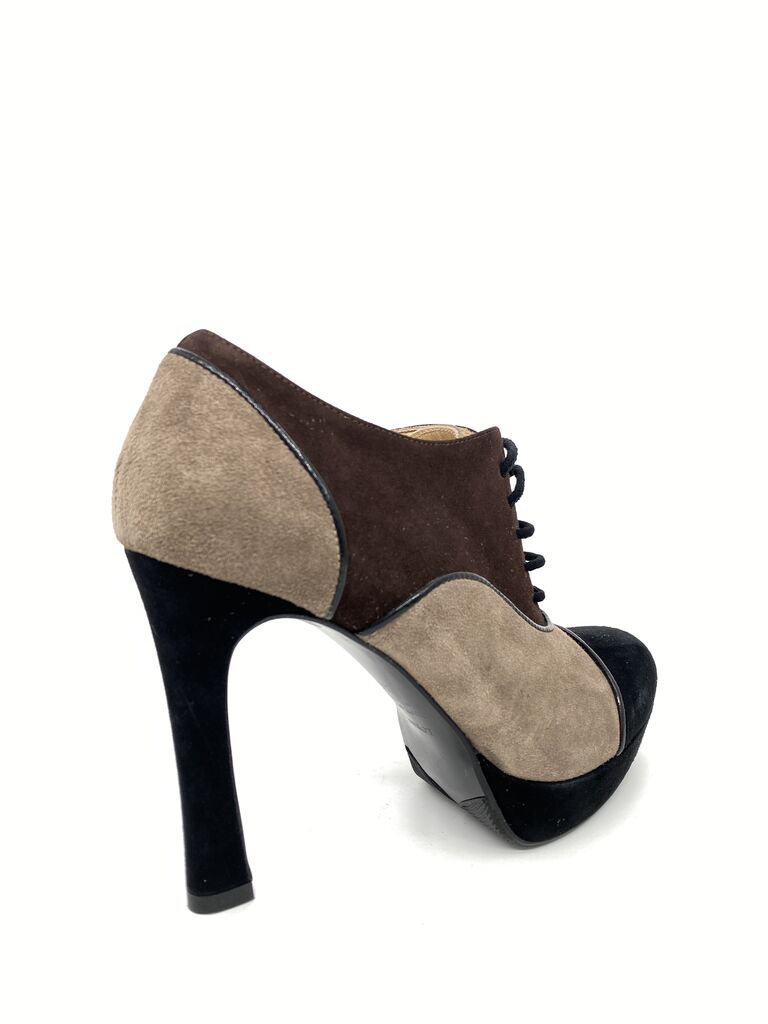 Colorblock Suede Platform Heels