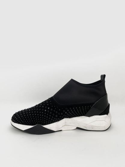 Black Studded Slip-On Sneakers