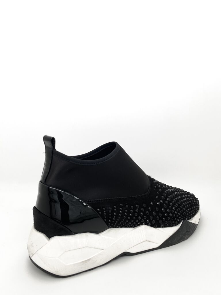 Black Studded Slip-On Sneakers