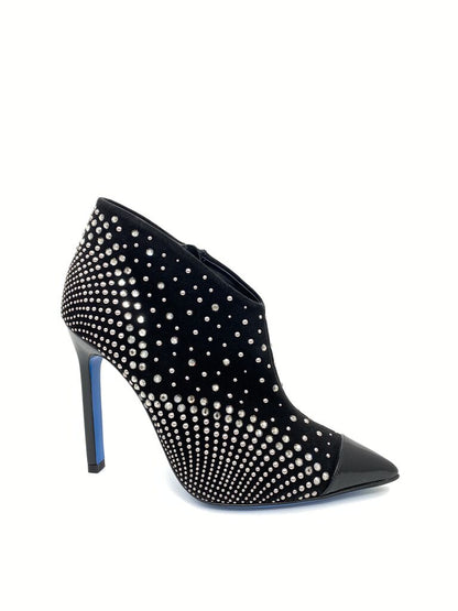 Black Studded Ankle Booties with Stiletto Heel