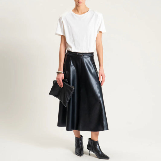 Black Leather Dress with Glossy Finish