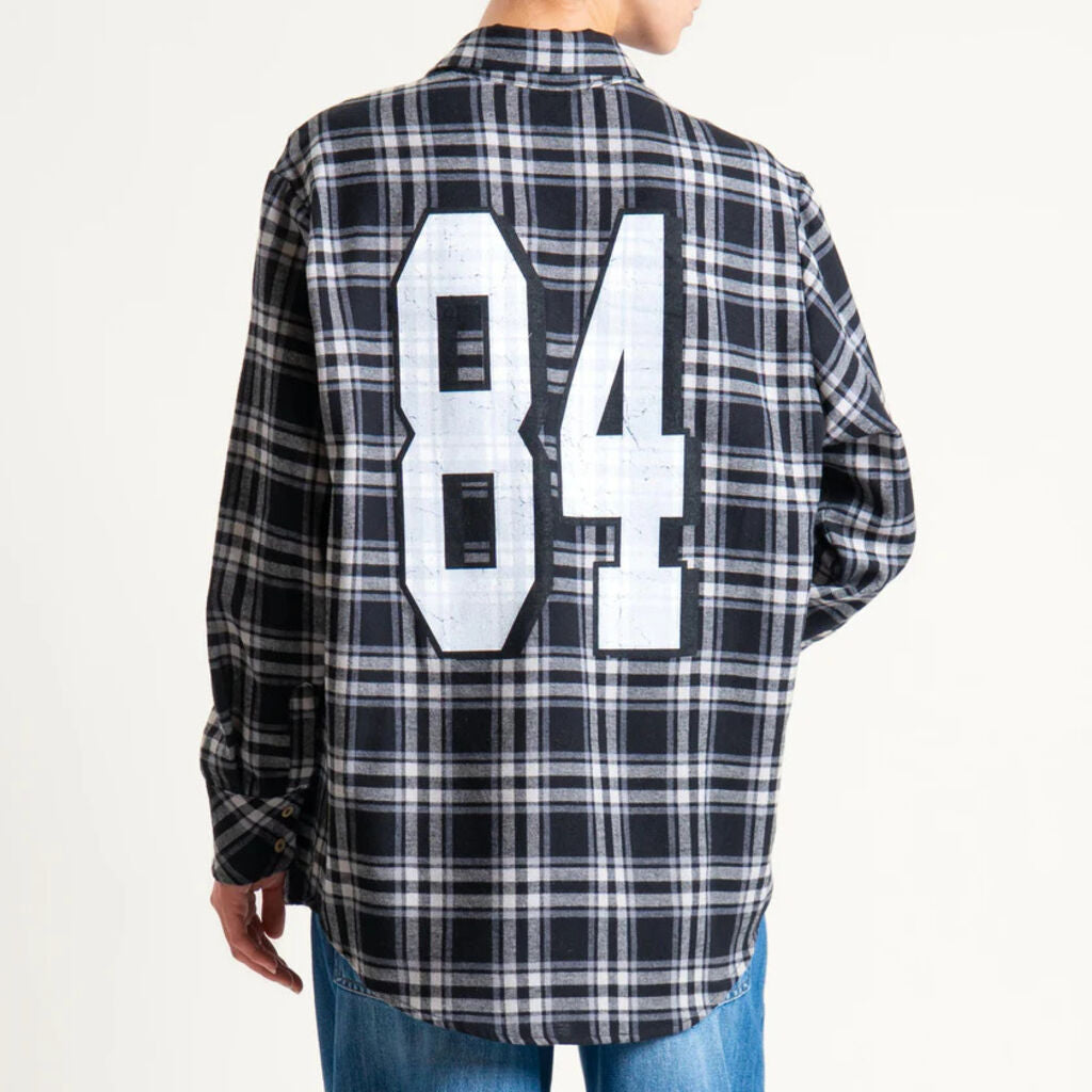 Navy Plaid Button-Up Shirt