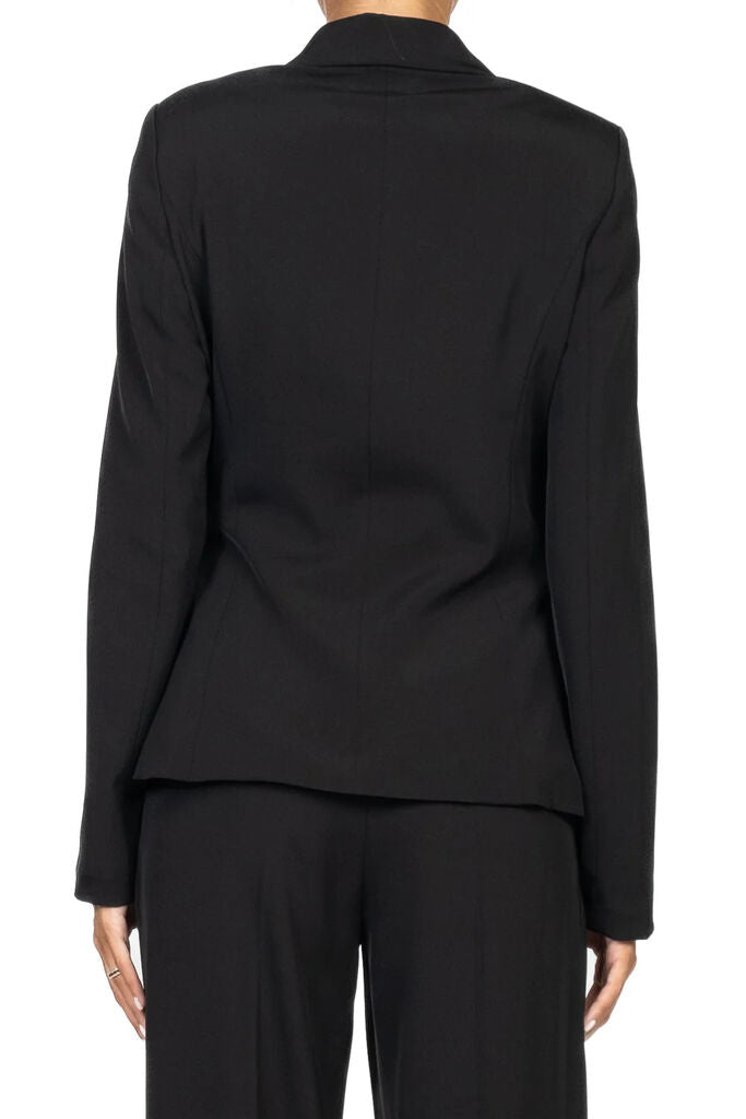 Black Wrap Blazer with Tie Detail