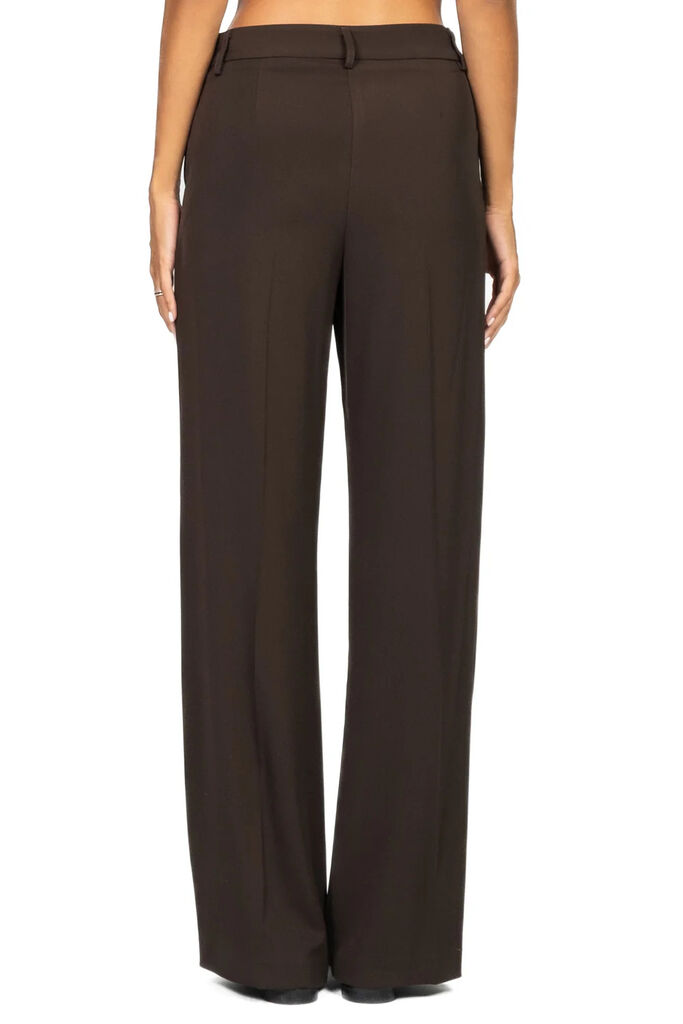 Chocolate Tailored Wide-Leg Trousers