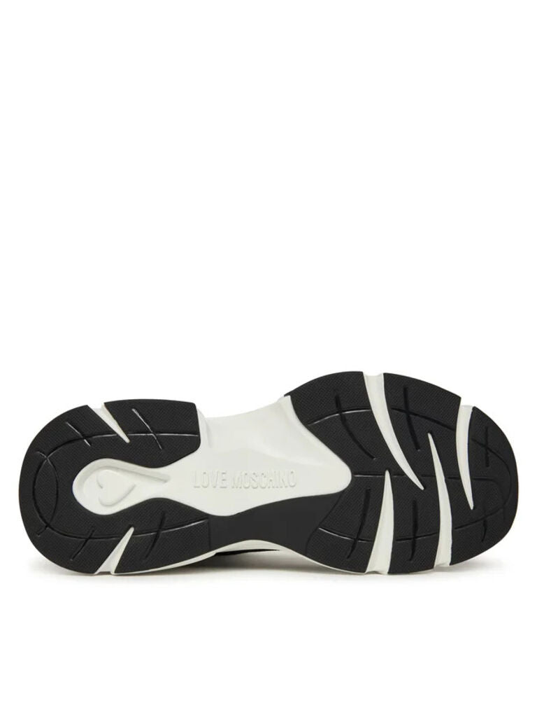 Black Knit High-Top Sneakers with Chunky Sole