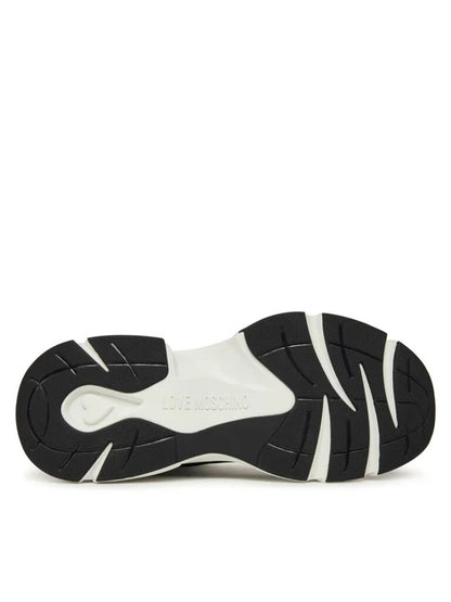 Black Knit High-Top Sneakers with Chunky Sole