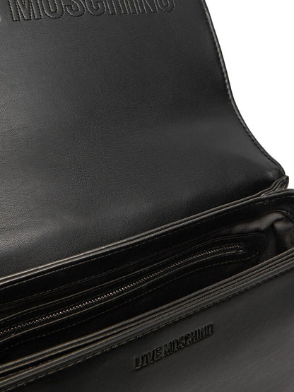 Black Quilted Shoulder Bag with Chain Strap