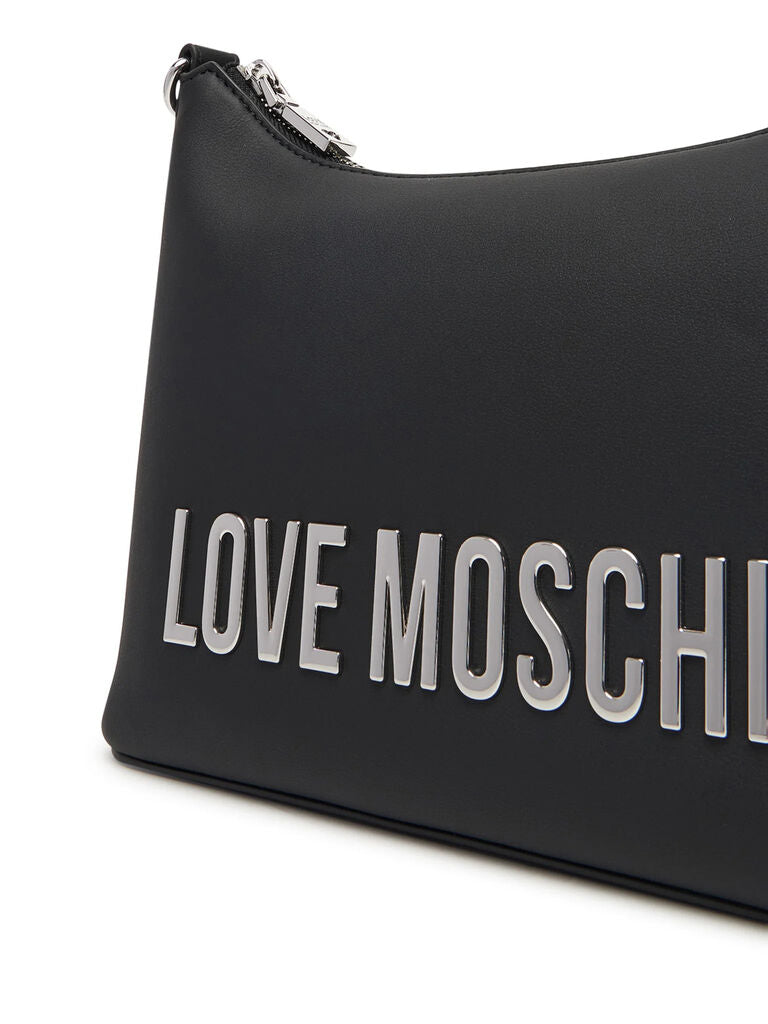 Black Sleek Logo Crossbody Bag