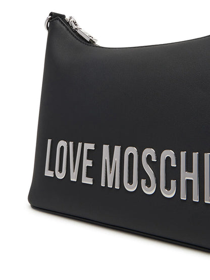 Black Sleek Logo Crossbody Bag