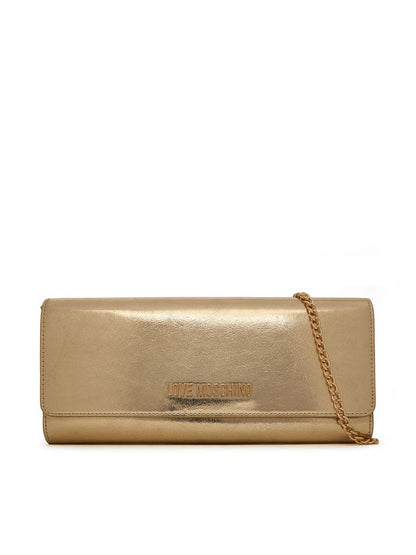 Gold Metallic Clutch with Chain Strap