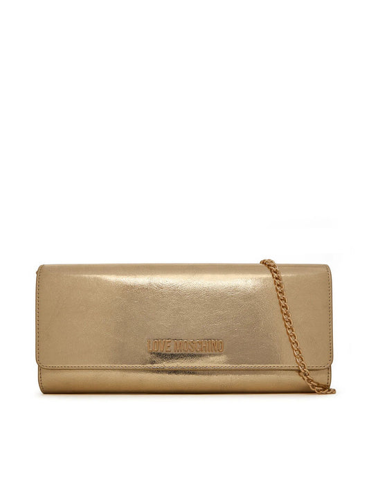 Gold Metallic Clutch with Chain Strap
