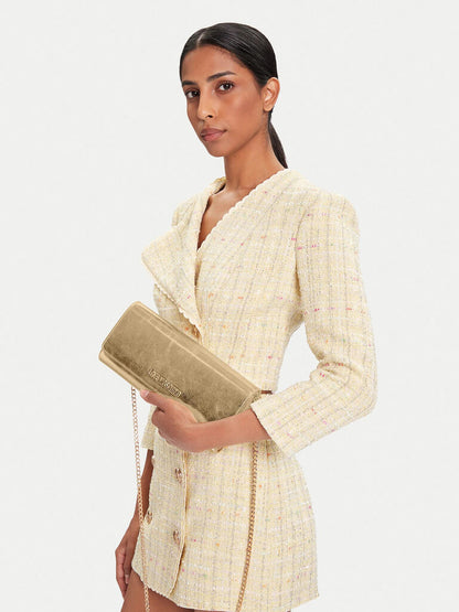 Gold Metallic Clutch with Chain Strap