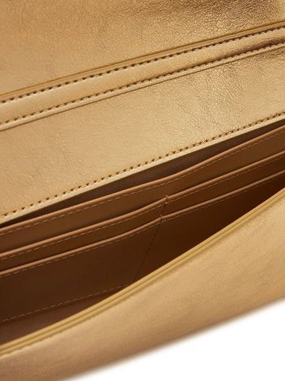 Gold Metallic Clutch with Chain Strap