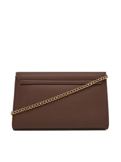 Brown Logo Detail Clutch with Chain Strap