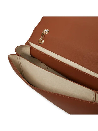 Brown Logo Embossed Crossbody Bag