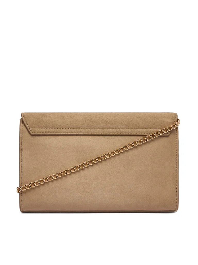 Taupe Structured Clutch with Heart Detail