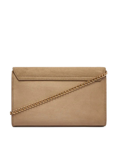 Taupe Structured Clutch with Heart Detail