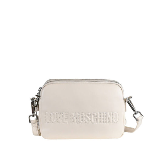 Ivory Crossbody Bag with Logo Embossing
