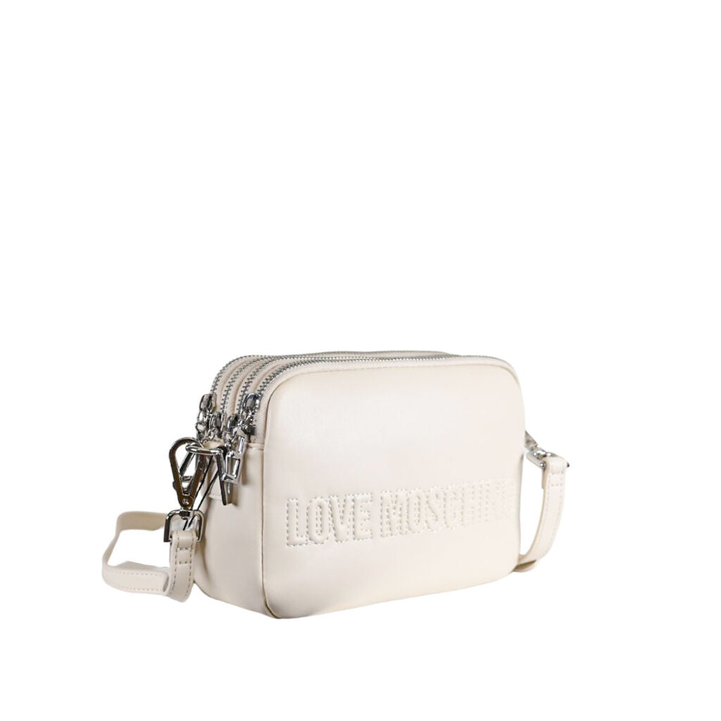 Ivory Crossbody Bag with Logo Embossing