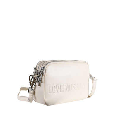 Ivory Crossbody Bag with Logo Embossing