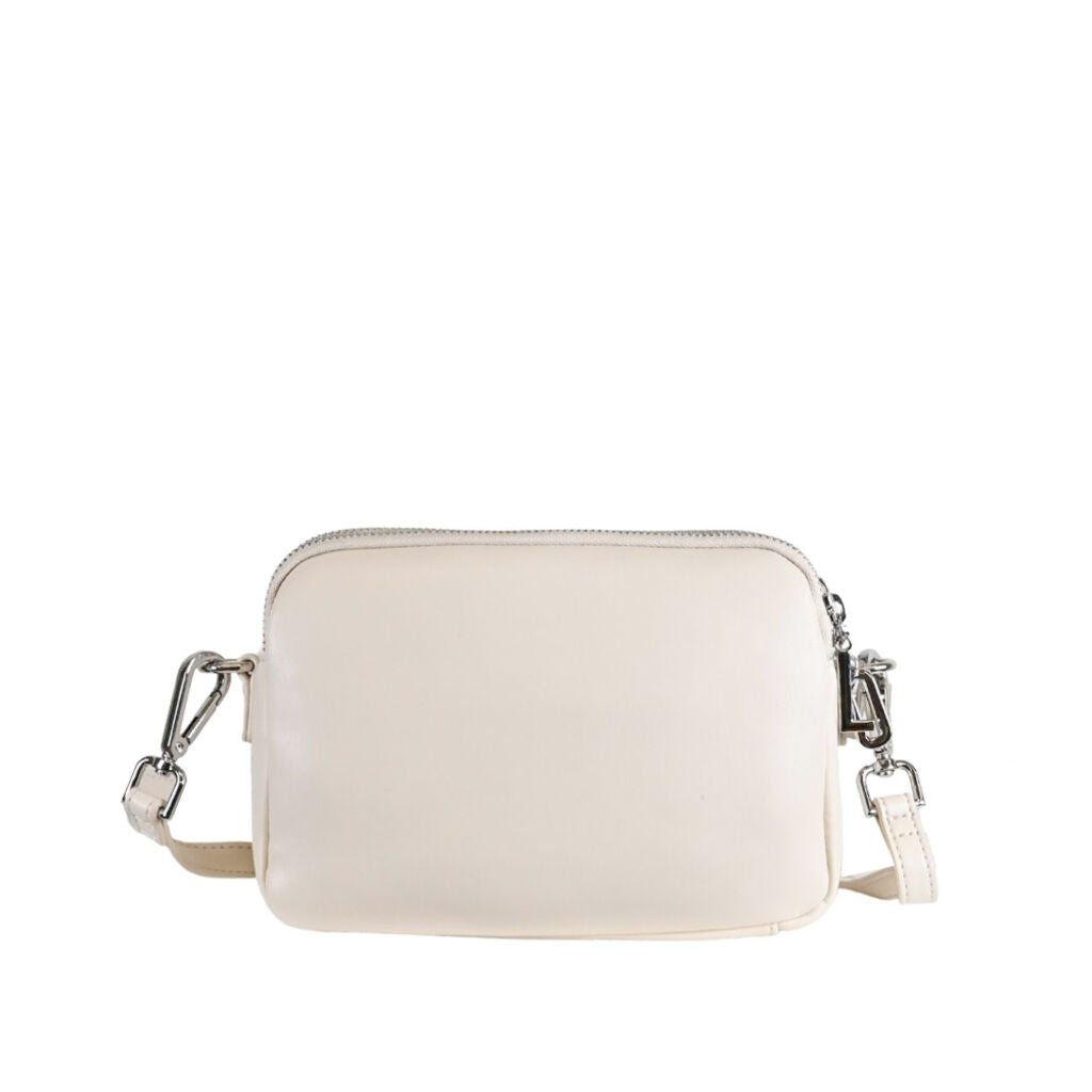 Ivory Crossbody Bag with Logo Embossing