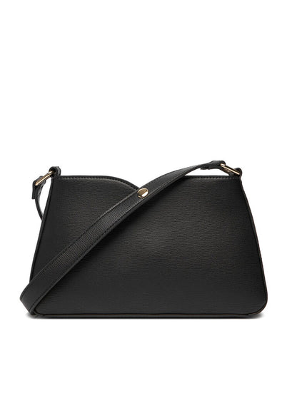 Black Crossbody Bag with Heart Emblem